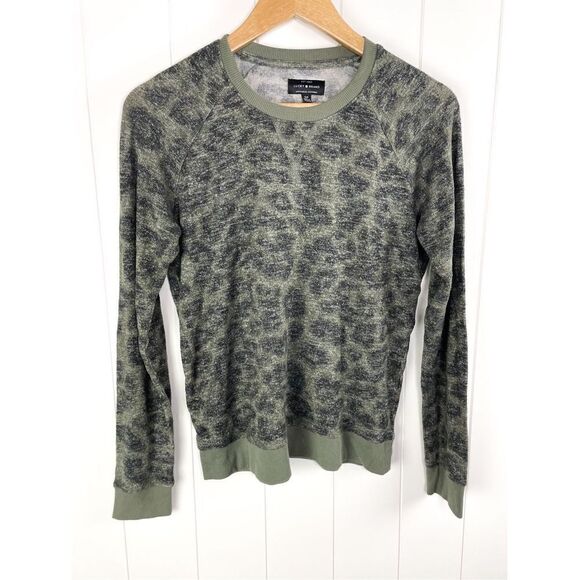 Lucky Brand Green Leopard Pullover Crewneck Sweater S - Picture 5 of 12